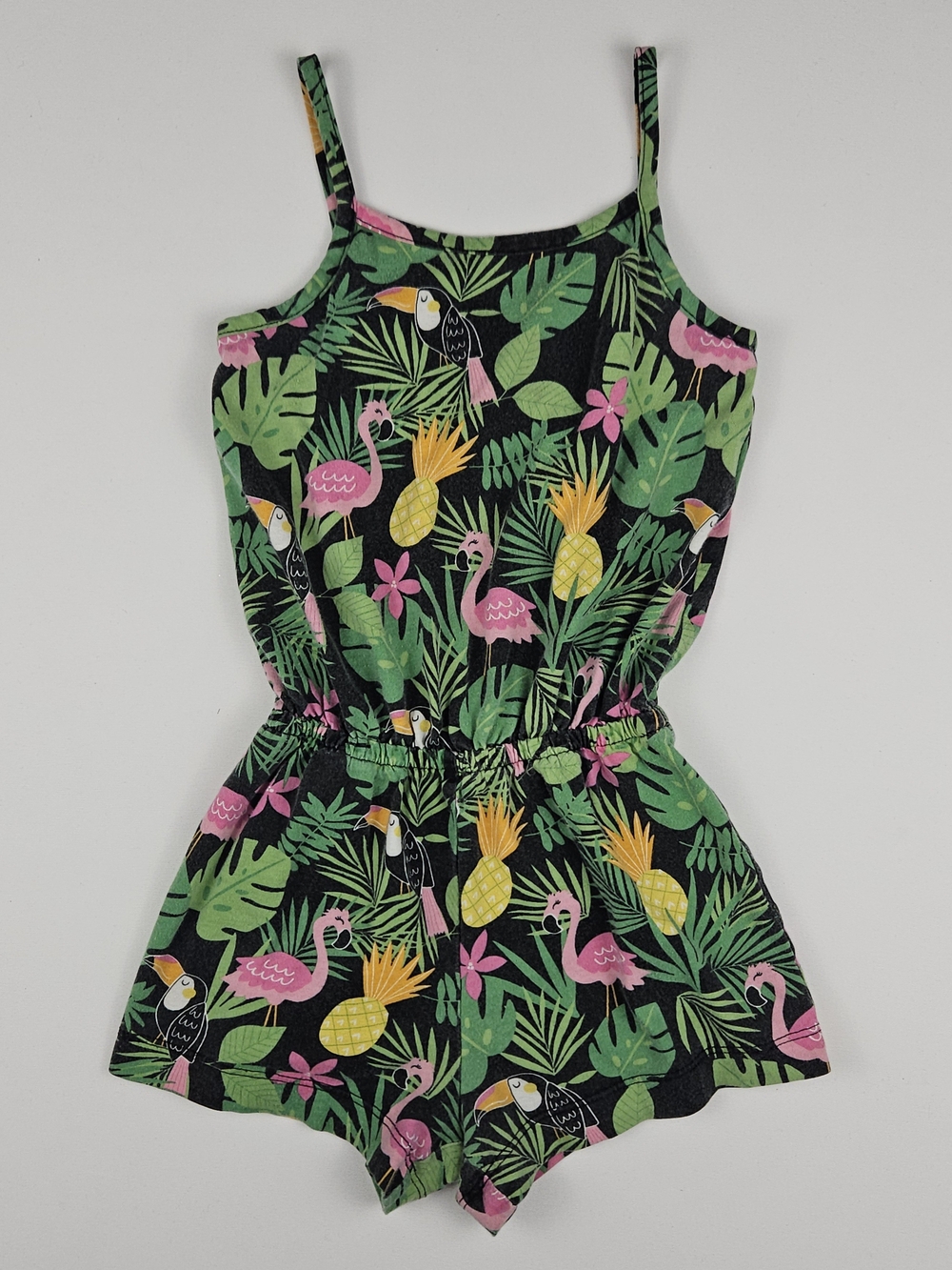 5/$25 The Children’s Place Tropical Flamingo Pineapple Romper 3T Toucan Summer